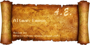 Altman Emese névjegykártya