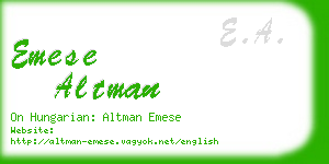 emese altman business card